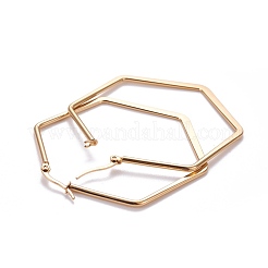 201 Stainless Steel Angular Hoop Earrings&nbsp;EJEW-F205-13G-B