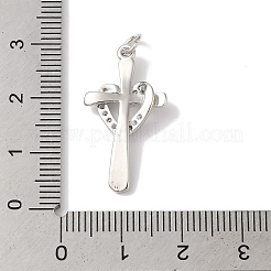 Rack Plating Brass & Clear Cubic Zirconia Pendants&nbsp;KK-L216-055P