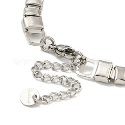 Non-Tarnish 304 Stainless Steel Rectangle & Round Ball Link Chain Bracelets&nbsp;BJEW-S153-03P