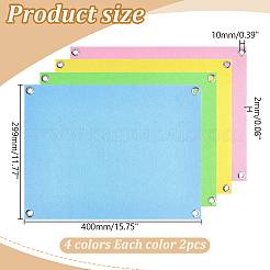 8Pcs 4 Colors Rectangle Felt Bulletin Board with Alloy Grommets&nbsp;AJEW-WR0004-15