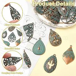 30Pcs 6 Styles Tibetan Styles Alloy Pendants&nbsp;FIND-CJ0005-91