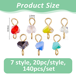 140Pcs 7 Styles Electroplate Glass Charms&nbsp;PALLOY-FH00184