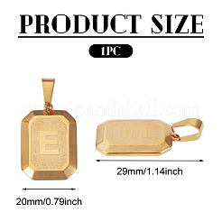 1Pc Stainless Steel Rectangle with Letter Pendants&nbsp;NJEW-TA0001-22E