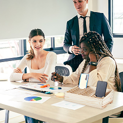24-Grid Wooden Cell Phone Storage Box&nbsp;AJEW-WH0567-35B