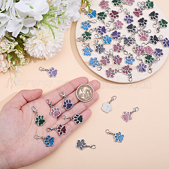 48Pcs 6 Styles Alloy Enamel Pendant Decoratons&nbsp;HJEW-HY00196