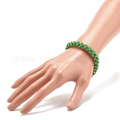 Glass Seed Beaded Bracelet with Brass Magnetic Clasp&nbsp;BJEW-JB07802-02