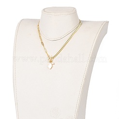 Natural Shell Hamsa Hand Pendant Necklaces&nbsp;NJEW-JN03240-04
