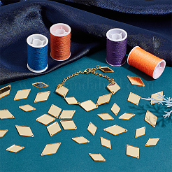 300Pcs 3 Styles Rhombus Acrylic Mirror Sew on Rhinestone&nbsp;FIND-PH0020-08C