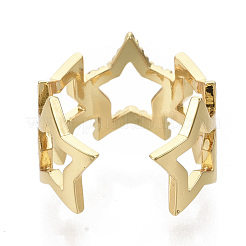 Brass Micro Pave Cubic Zirconia Cuff Rings&nbsp;RJEW-S044-075-NF