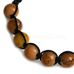Baking Paint Glass Round Beads Braided Bead Bracelets&nbsp;BJEW-JB11974-02