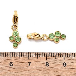 304 Stainless Steel Rhinestone Pendant Decorations&nbsp;STAS-M092-07G