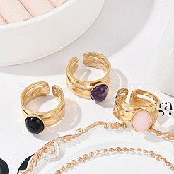 304 Stainless Steel Open Cuff Rings&nbsp;RJEW-Z078-11G