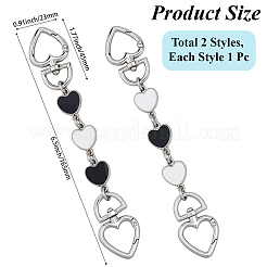 2Pcs 2 Colors Alloy Enamel Purse Strap Extenders&nbsp;PURS-BBC0001-02
