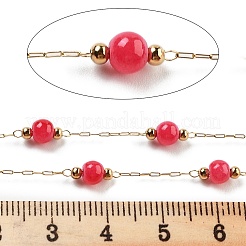 Handmade Round Dyed Natural Malaysia Jade Beaded Chains&nbsp;CHS-P019-08G-C