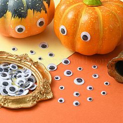 500Pcs 5 Style Black & White Plastic Wiggle Googly Eyes Buttons DIY Scrapbooking Crafts Toy Accessories with Label Paster on Back&nbsp;KY-YW0001-54