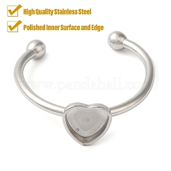 Non-Tarnish 304 Stainless Steel Open Cuff Ring Components&nbsp;X-STAS-I306-01P