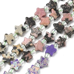 5 Styles Synthetic Imperial Jasper & Natural Green Spot Jasper & Rhodonite & Dalmatian Jasper & Kambaba Jasper Beads Strands&nbsp;G-D095-A02
