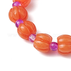 Halloween Pumpkin Resin & Glass Beaded Stretch Bracelets for Women Men&nbsp;BJEW-JB10850