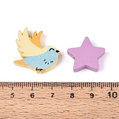 Printed Natural Maple Wood Beads&nbsp;WOOD-N019-02