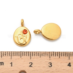304 Stainless Steel Rhinestone Pendants&nbsp;STAS-K306-55G