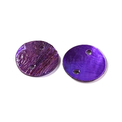 Spray Painted Natural Akoya Shell Connector Charms&nbsp;BSHE-S304-17D