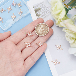 12Pcs Brass Pave Clear Cubic Zirconia Connector Charms&nbsp;ZIRC-AR0001-24