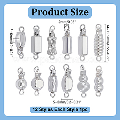 12Pcs 12 Styles Brass Box Clasps&nbsp;KK-AR0004-85