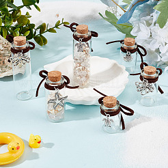 20Pcs 20 Styles Sea Animals Ttheme Transparent Glass Empty Bottles with Alloy Pendants&nbsp;AJEW-DR00031