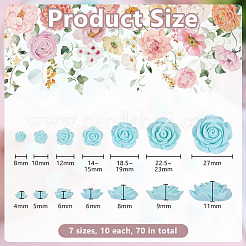 70Pcs 7 Styles Plastic Cabochons&nbsp;KY-DR0001-03A