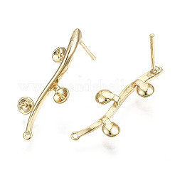 Brass Stud Earring Findings&nbsp;KK-T062-66G-A-NF