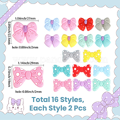 32Pcs 16 Colors Food Grade Eco-Friendly Silicone Focal Beads&nbsp;SIL-PA0001-33
