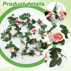 Artificial Rose Rattan&nbsp;DJEW-WR0001-21B-02