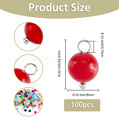 100Pcs Dyed Natural White Jade Round Charms&nbsp;FIND-FH0010-69