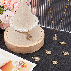 8Pcs Brass Micro Pave Clear Cubic Zirconia Charms&nbsp;KK-BBC0005-61