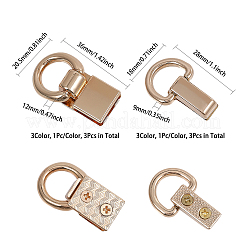 6Pcs 6 Styles Alloy Bag Side D Ring Clip&nbsp;FIND-CA0008-19
