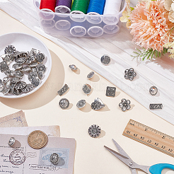 80Pcs 10 Styles 1-Hole Alloy Shank Buttons&nbsp;BUTT-ME0001-05
