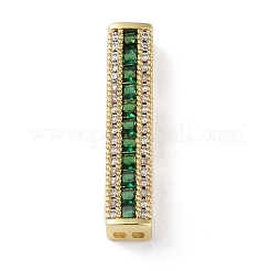 Rack Plating Brass Pave Cubic Zirconia Rectangle Multi-Strand Links&nbsp;KK-K341-42G