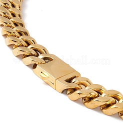 Ion Plating(IP) 304 Stainless Steel Curb Chains Necklace with Crystal Rhinestone for Women&nbsp;NJEW-E155-04G