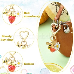 Resin Strawberry Pendant Decorations&nbsp;HJEW-YWC0001-02