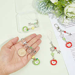 4Pcs 4 Styles Apple Plastic & Alloy Star Polyester Pendant Decorations&nbsp;AJEW-PH0008-49