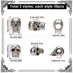 60Pcs 2 Styles Zinc Alloy European Beads&nbsp;FIND-SC0012-29
