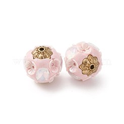 Handmade Resin Indonesia Round Beads&nbsp;IPDL-P005-23KCG-03
