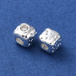 Brass Micro Pave Cubic Zirconia Beads&nbsp;KK-P256-09S-01