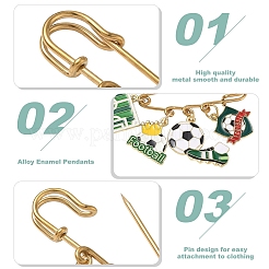 2Pcs Football Theme 304 Stainless Steel Brooches&nbsp;JEWB-YW00004