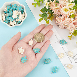 100Pcs 2 Colors Dyed Synthetic Turquoise Connector Charms&nbsp;PALLOY-AB00150