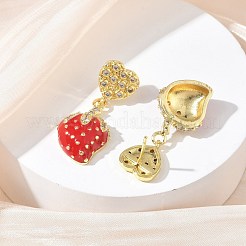 Brass Micro Pave Cubic Zirconia Dangle Stud Earrings for Women&nbsp;EJEW-A167-03A-G