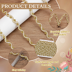 19.5M Polyester Wave Lace Ribbon&nbsp;OCOR-WH0100-02A