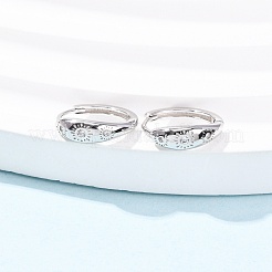 Fireworks 925 Sterling Silver Micro Pave Clear Cubic Zirconia Hoop Earrings&nbsp;EJEW-K317-02P