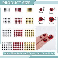240Pcs Epoxy Resin 3D Simulation of Fish Eyes Stickers&nbsp;DIY-GA0009-13