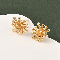 Brass Flower Stud Earrings&nbsp;EJEW-D337-07G